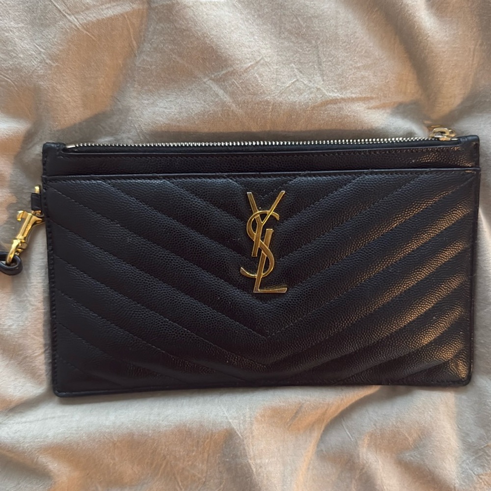Saint Laurent Black Zippered Pouch